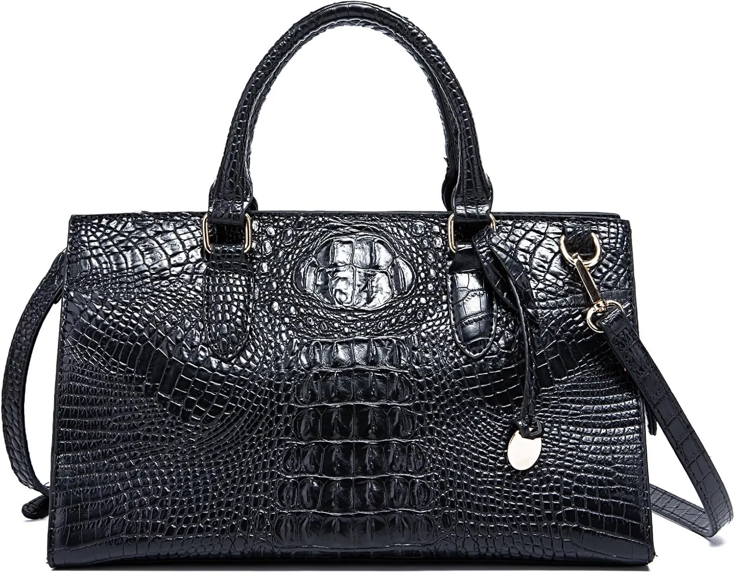 Crocodile Pattern Gradient Top Handle Satchel Large Capacity Tote Bag