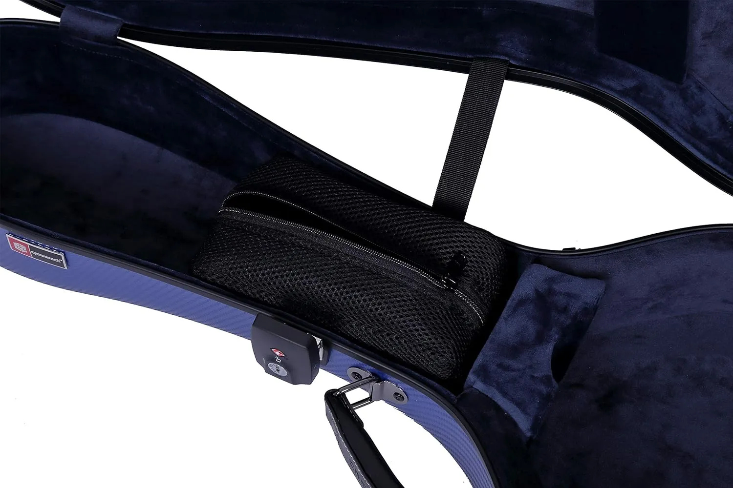 Crossrock Poly Carbon Classical Guitar Flight Case | Anti-Scratch 4/4 Hardshell with TSA Lock, Backpack Straps, Velvet Interior-Navy Blue (CRF4000CBL)