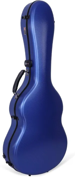 Crossrock Poly Carbon Classical Guitar Flight Case | Anti-Scratch 4/4 Hardshell with TSA Lock, Backpack Straps, Velvet Interior-Navy Blue (CRF4000CBL)