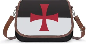 Crusaders Knights Templar Flag Women's Printed Wallet Leather Crossbody Bag with Adjustable Strap Shoulder Bag