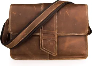 CSCDD Men's Bag Retro Mad Horse Leather Men's Shoulder Bag Horizontal Shoulder Bag