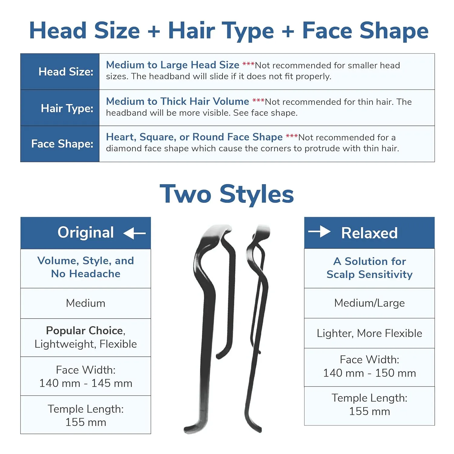 Curly Thick Hair - Medium Headband - Hand-Wrapped Patterned (Original, Dark Brown Faux Leather)
