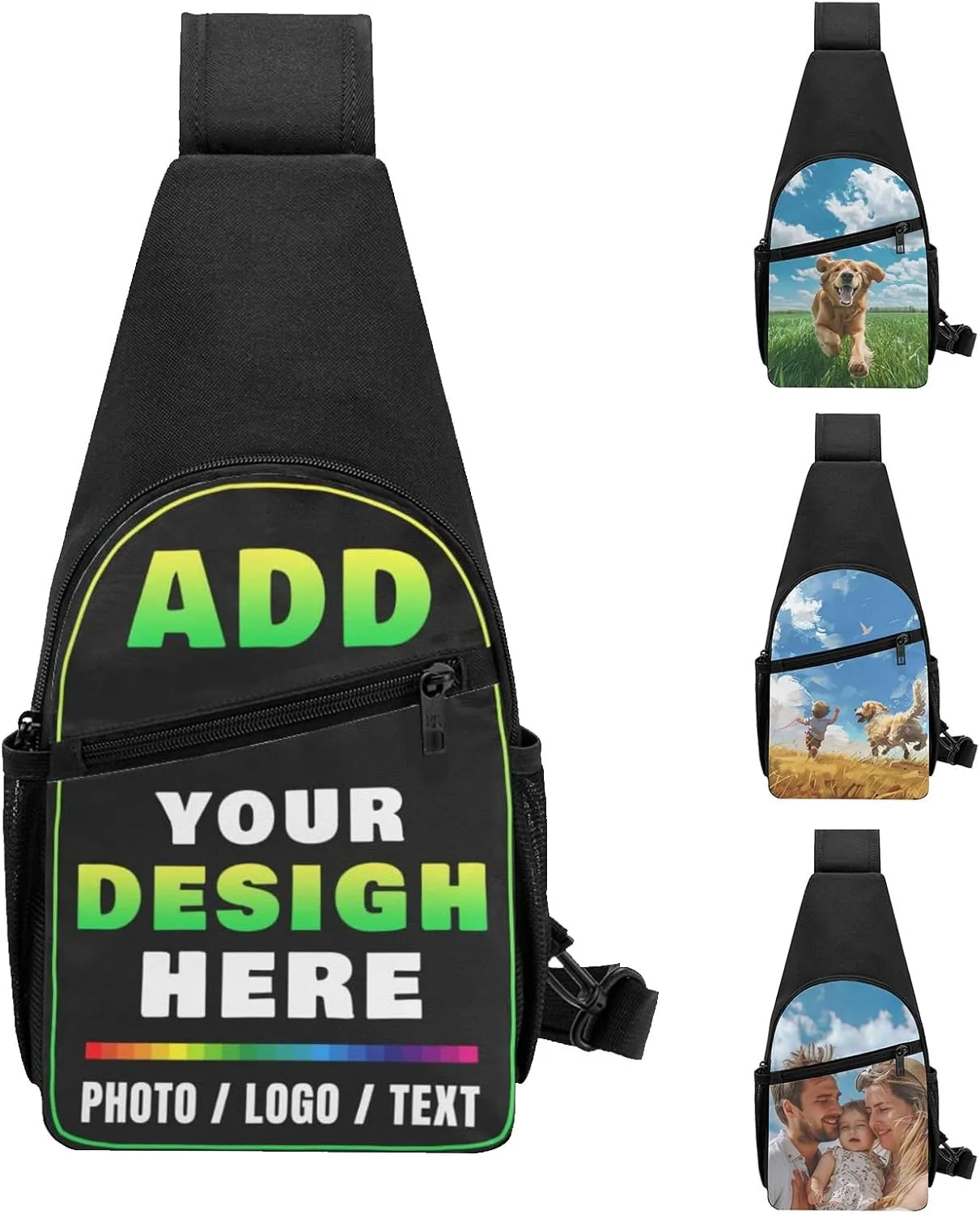 Custom Sling Bag Personalized Crossbody Shoulder Bags Leisure Sports Outdoor Customized Chest Bag For Men Women