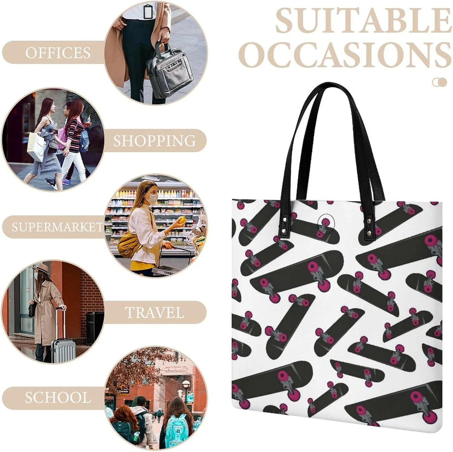 Cute AutismAwareness Large Capacity Leather Handbag