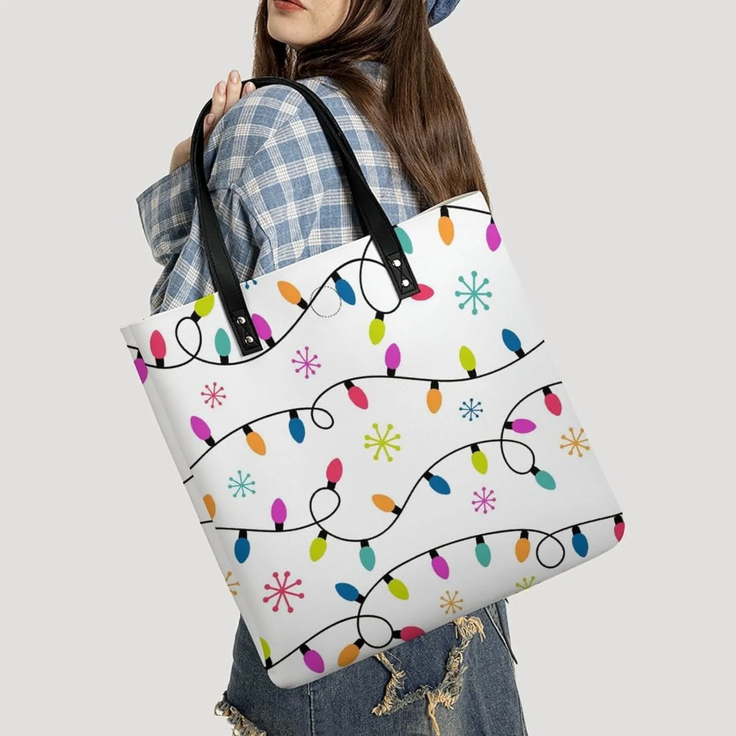 Cute AutismAwareness Large Capacity Leather Handbag