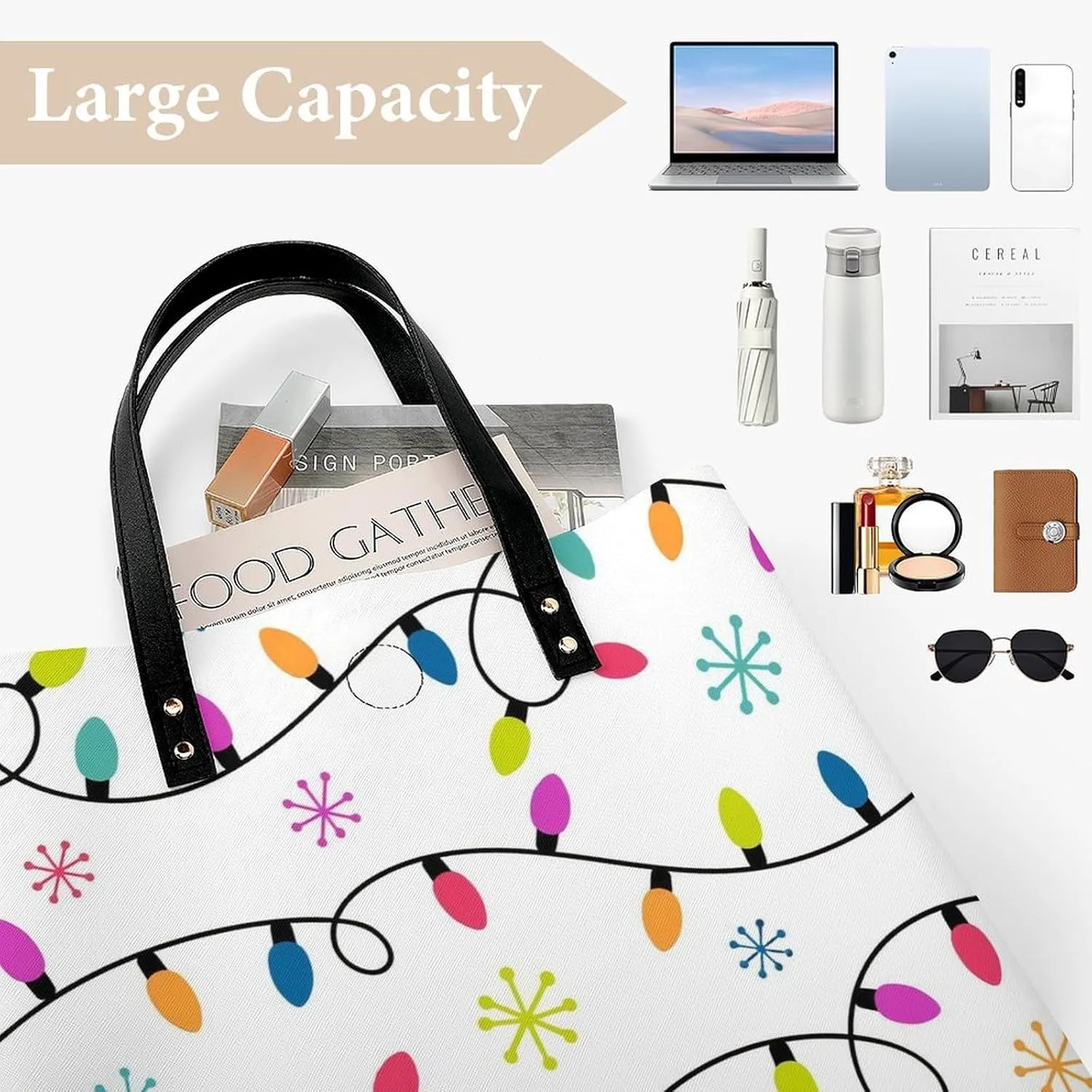 Cute AutismAwareness Large Capacity Leather Handbag