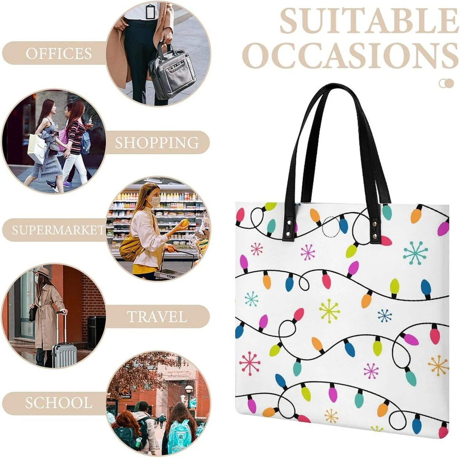Cute AutismAwareness Large Capacity Leather Handbag