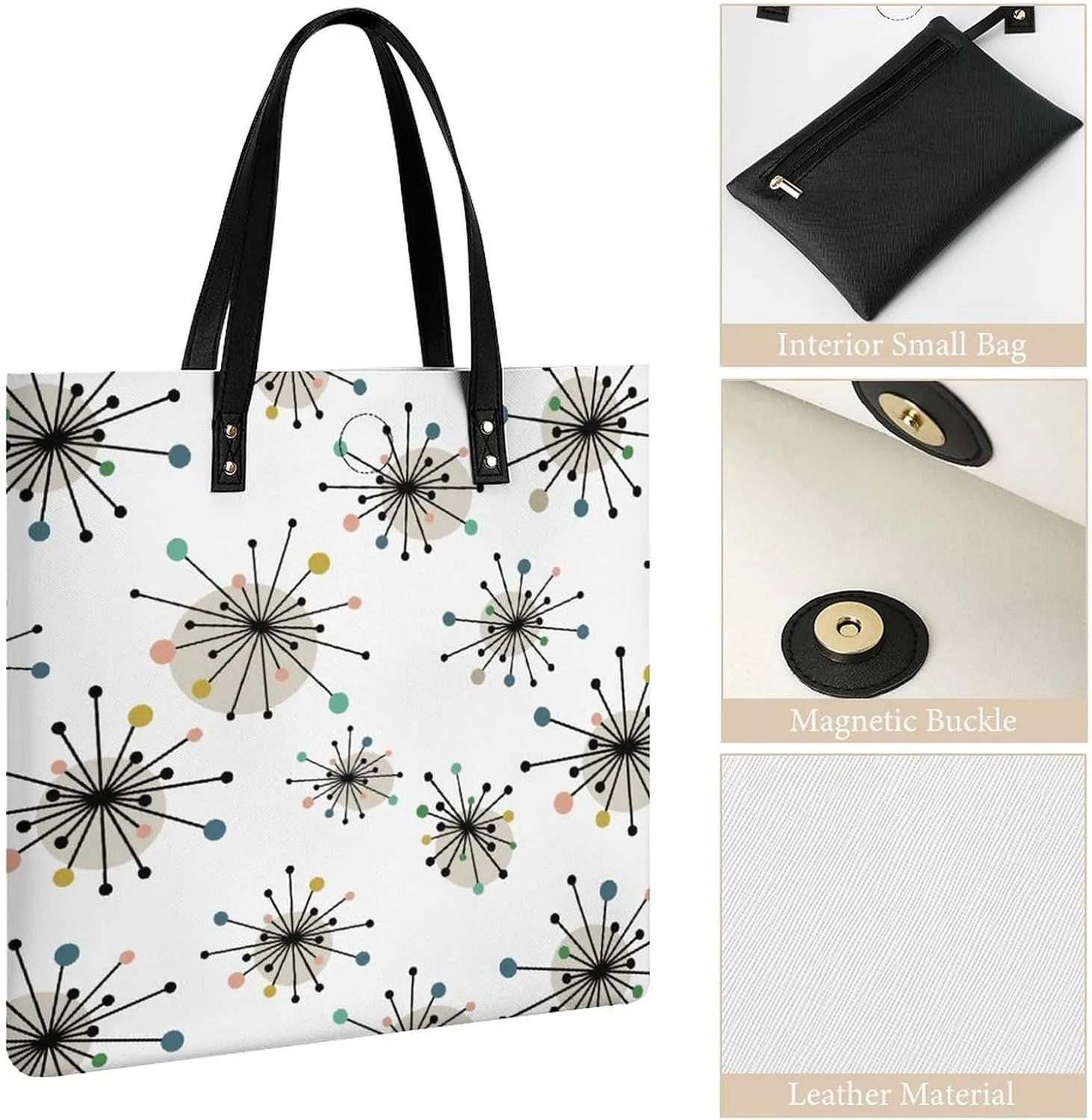 Cute AutismAwareness Large Capacity Leather Handbag