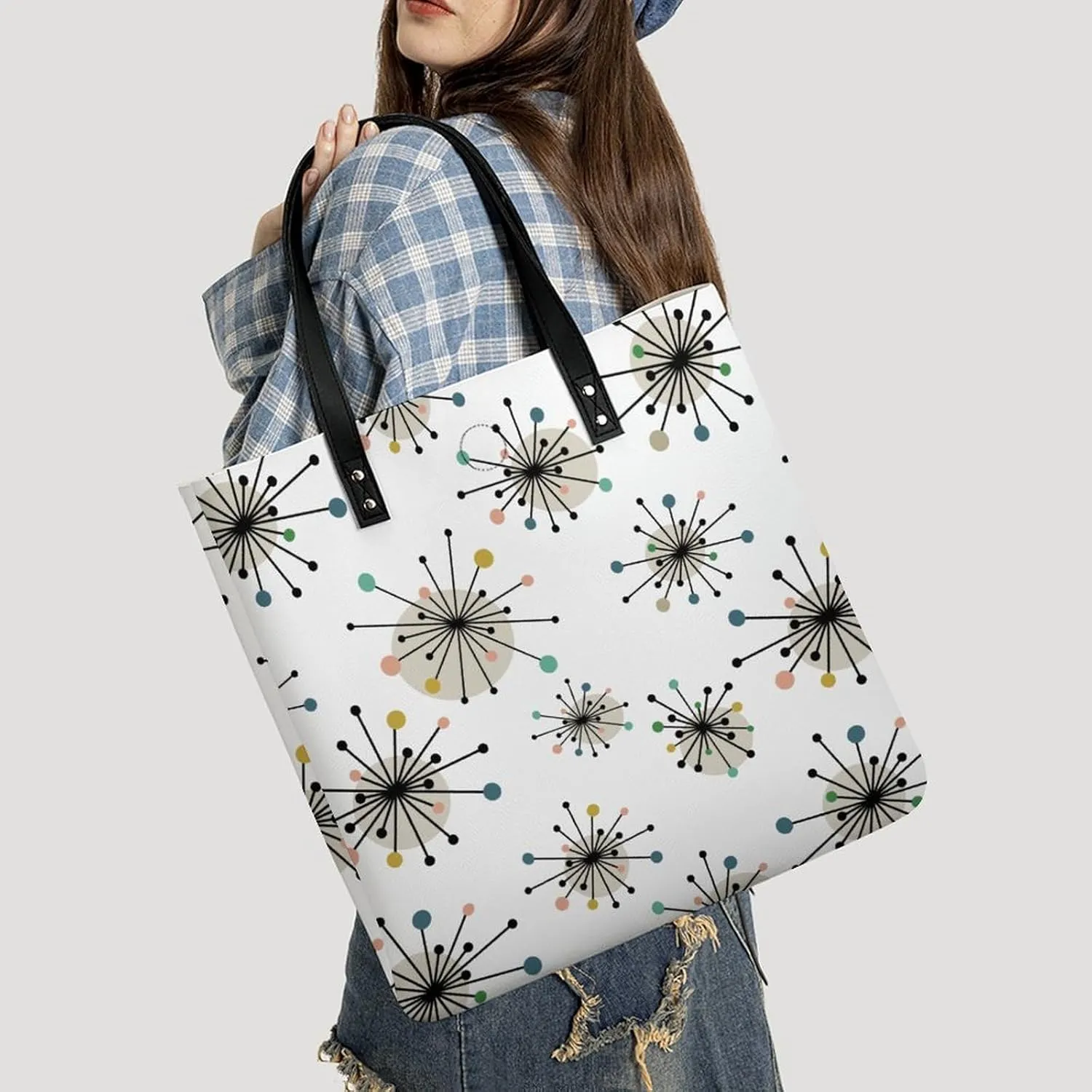 Cute AutismAwareness Large Capacity Leather Handbag