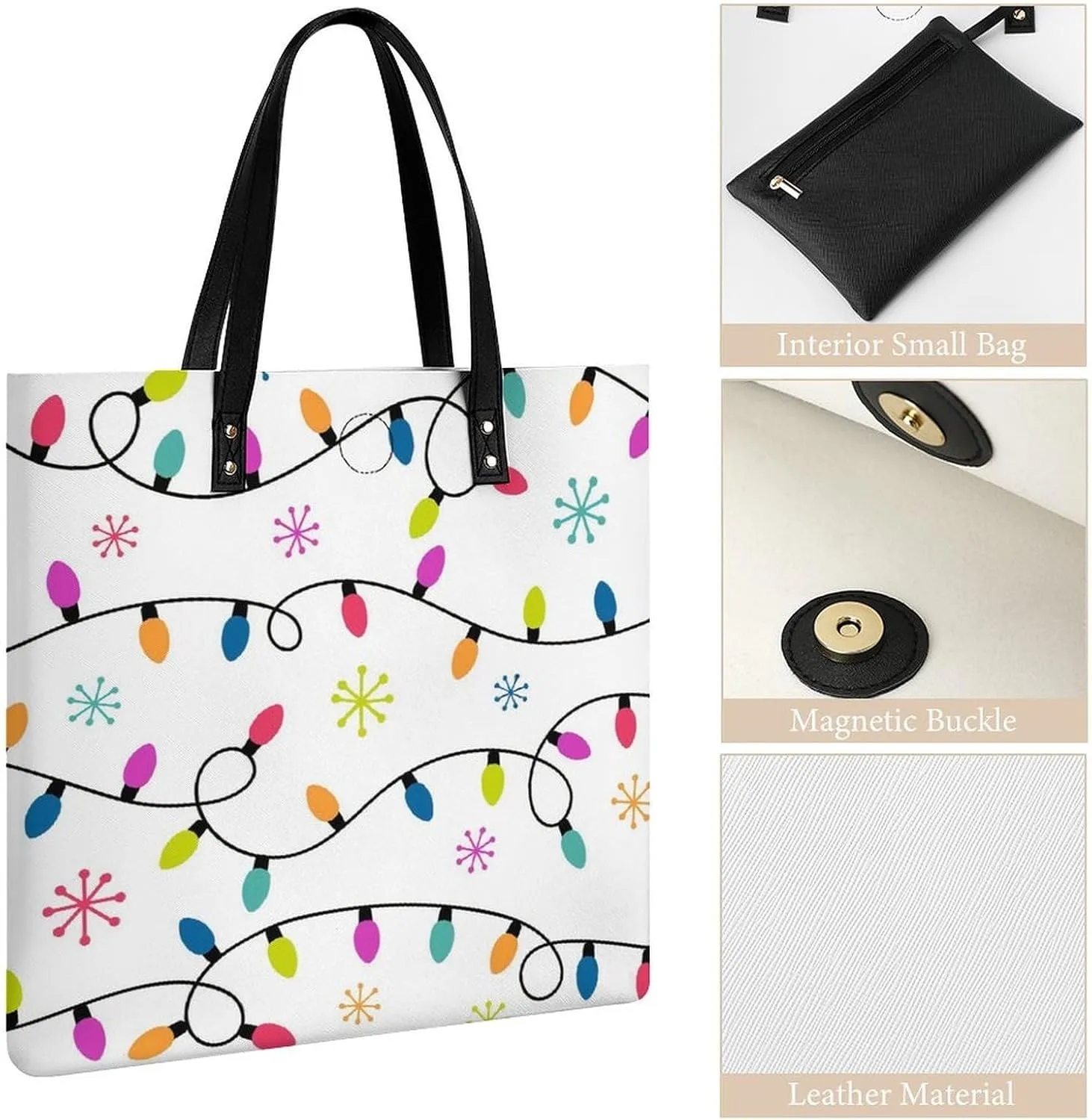 Cute AutismAwareness Large Capacity Leather Handbag