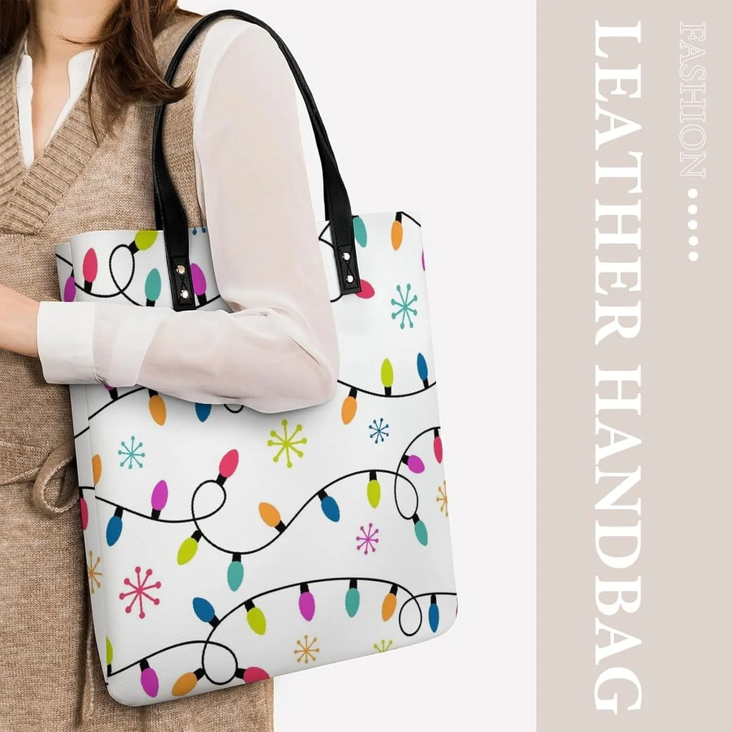 Cute AutismAwareness Large Capacity Leather Handbag