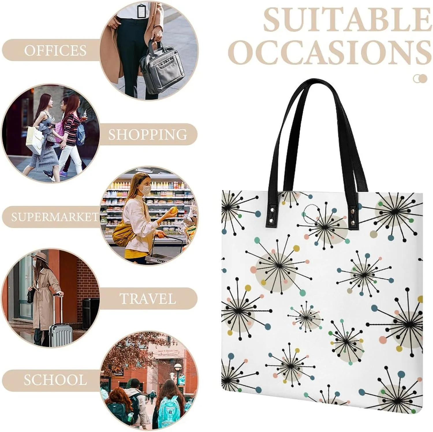 Cute AutismAwareness Large Capacity Leather Handbag