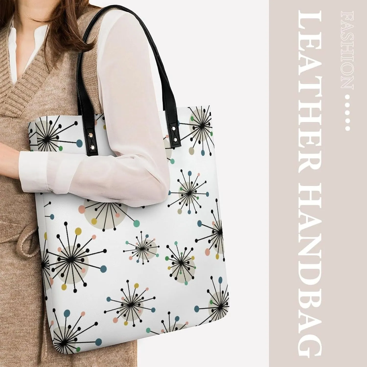 Cute AutismAwareness Large Capacity Leather Handbag