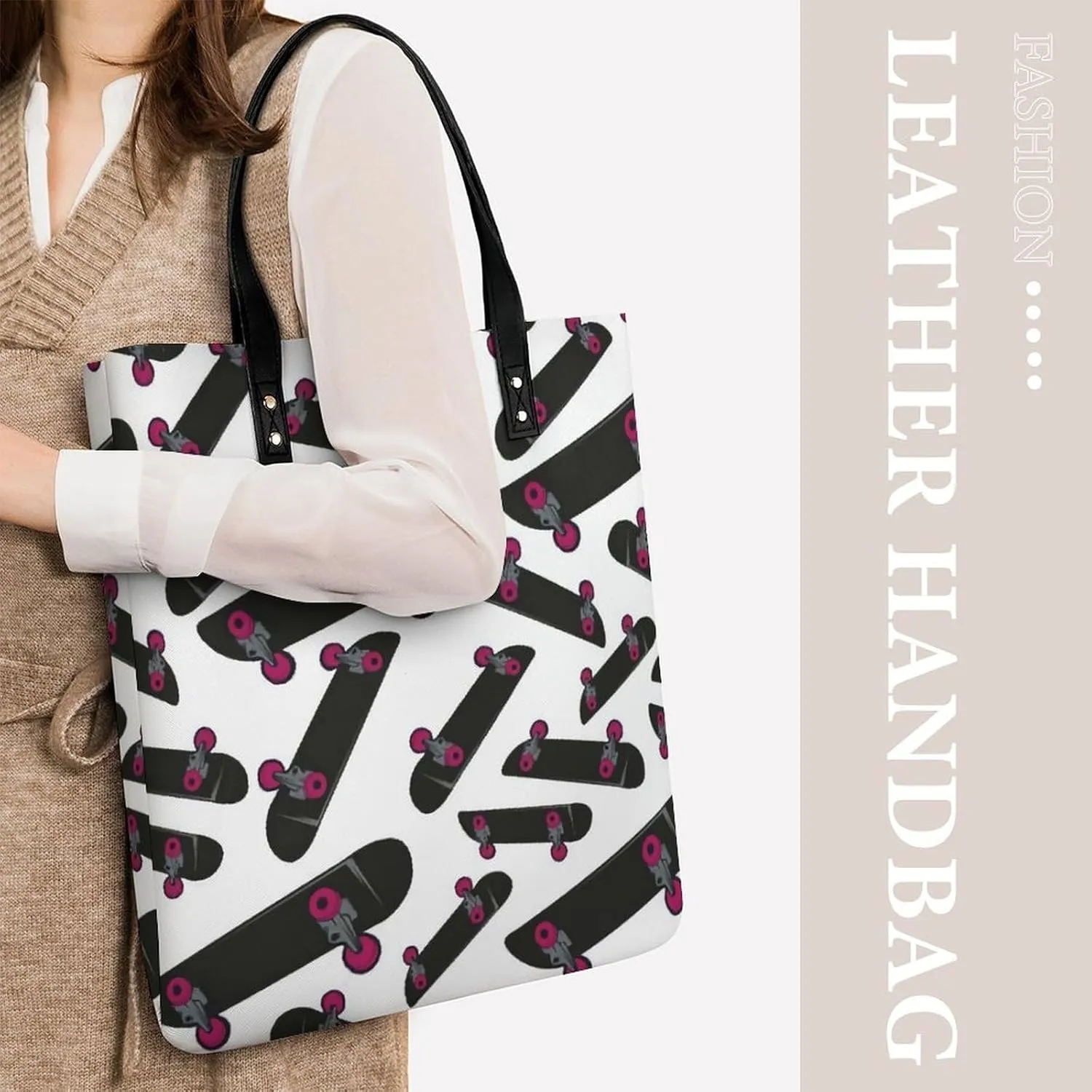 Cute AutismAwareness Large Capacity Leather Handbag