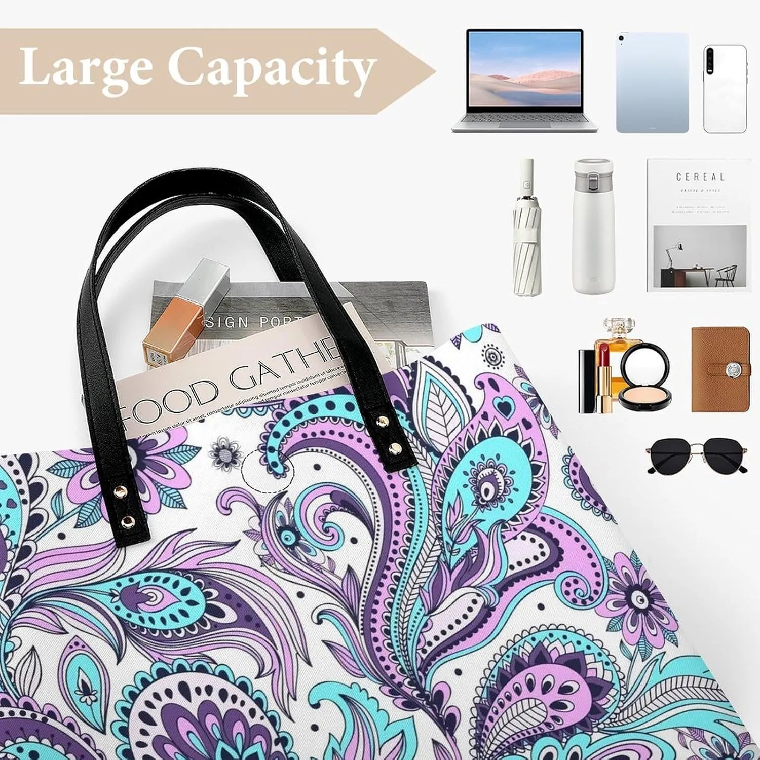 Cute AutismAwareness Large Capacity Leather Handbag