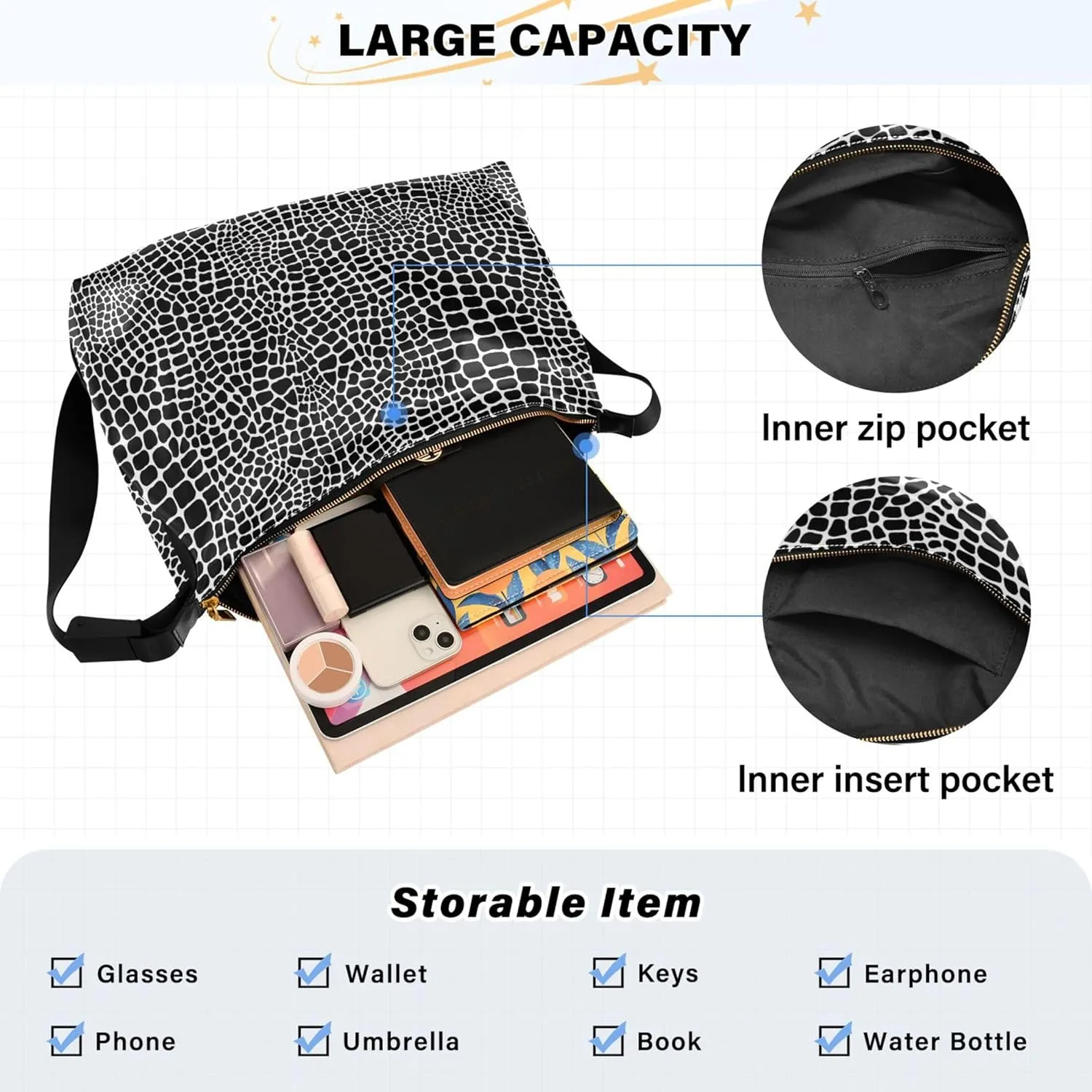 Cute Brown Sloth Beige Leather Hobo Handbags Women Large Purse Crossbody Art Animal Print Womens Fall Purses