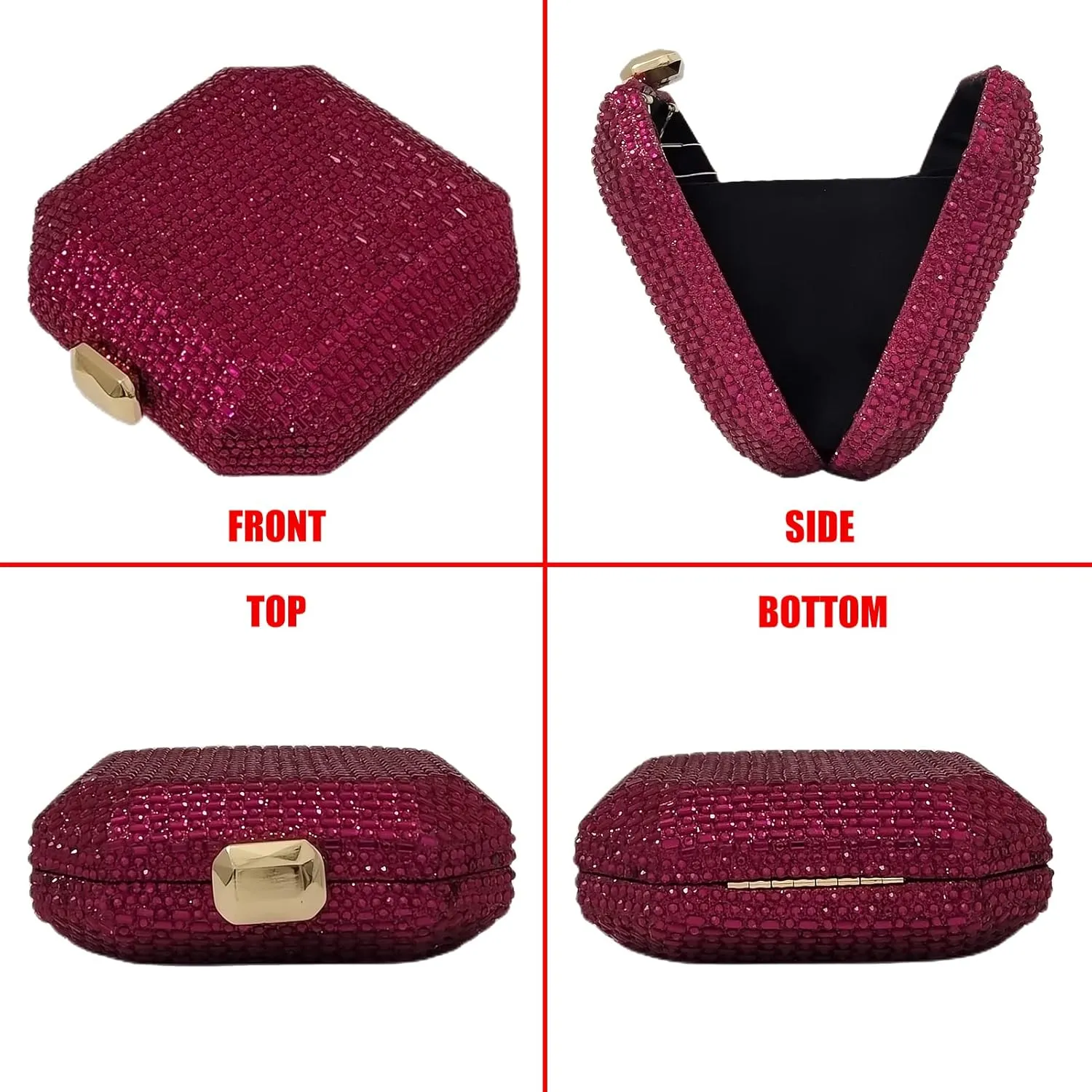 Cute Crystal Box Clutch Mini Rhinestone Handbags For Women Party Wedding Evening Bag