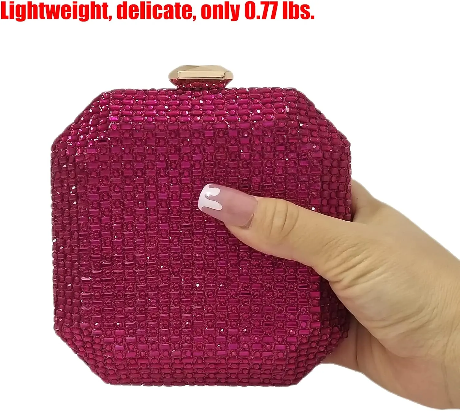 Cute Crystal Box Clutch Mini Rhinestone Handbags For Women Party Wedding Evening Bag