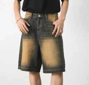 CUTEGAL Unisex Jorts Women Mid Rise Denim Shorts Wide Leg Baggy Jeans Men Casual Streetwear Y2k Pants