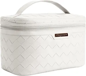 Dajasan Makeup Bag, Portable Travel Cosmetic Bag, Large Makeup Organizer Bag, PU Leather Makeup Organizer Case, Travel Toiletry Bag for Women Girls, 11.81 x 6.7 x 7.09 Inch