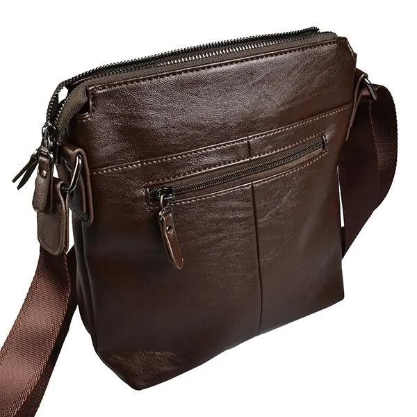 DARREN - Mens Brown Faux Leather Crossbody Bag
