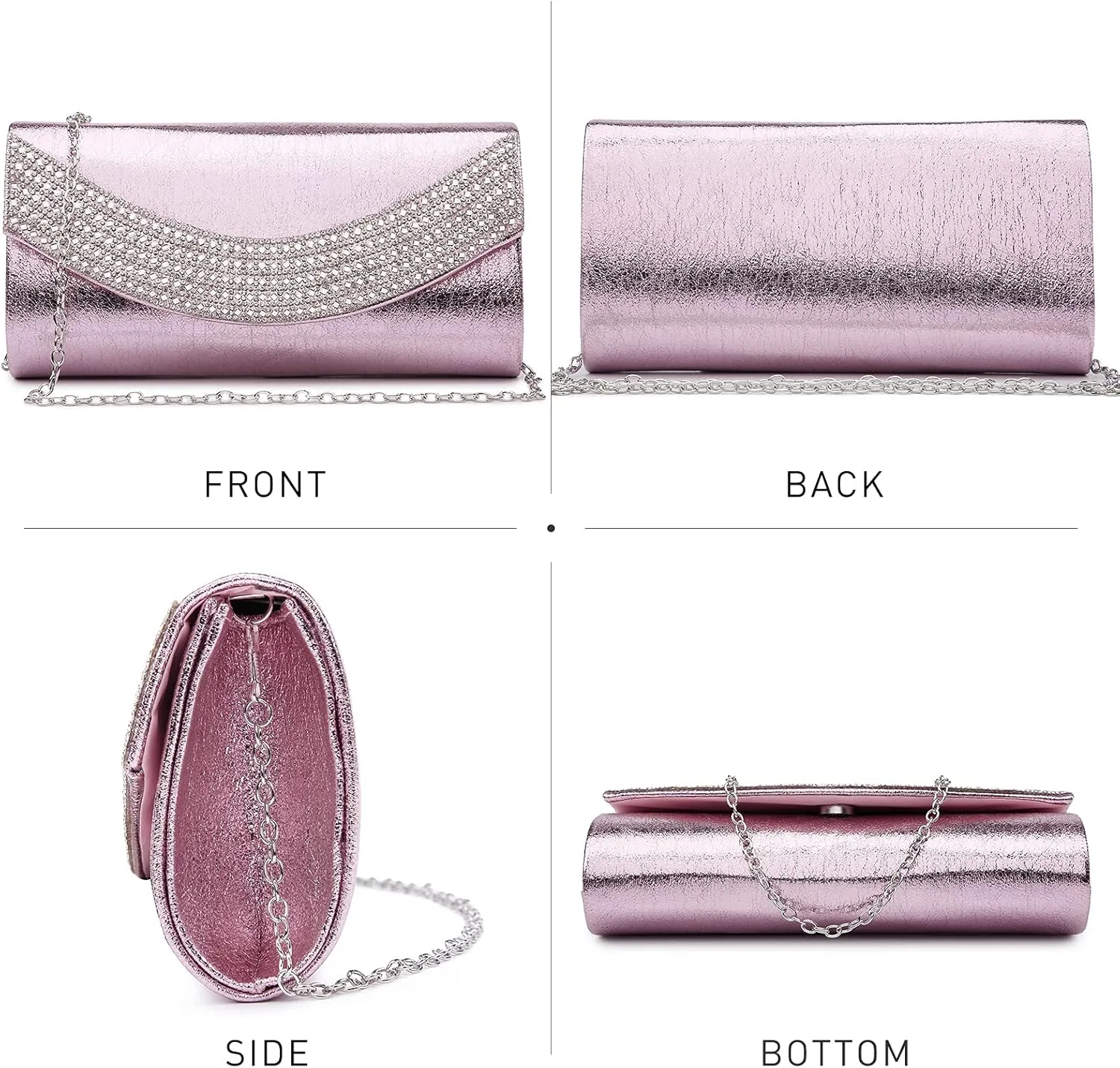 Dasein Womens Clutch Purses Rhinestone Evening Bags Formal Wedding Party Purse Prom Handbags