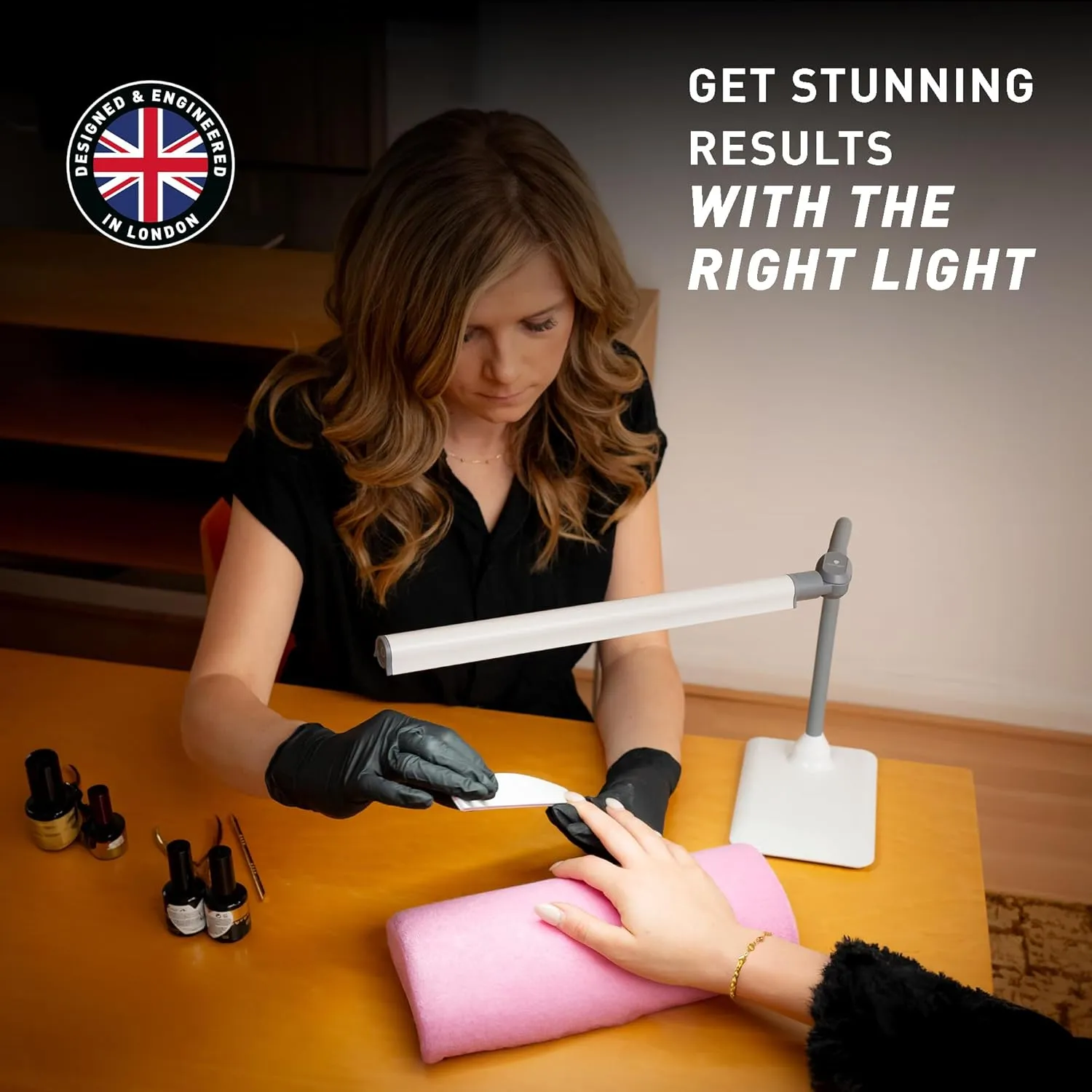 daylight Company Uno Pro Table Lamp, Standing Lamp for Living Room, Bedroom, Salon, Office, Touch Control, Flexible Arm, Sleek Design, Multipurpose
