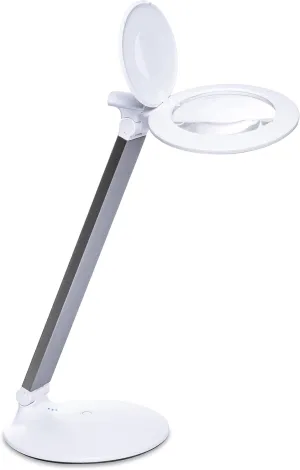daylight Halo Go 2 Portable Rechargeable Magnifying Lamp – 5 Diopter (2.25X) Magnification, 6,000K LED, 4,200 Lux Brightness, Compact Folding Design with USB Charging & Velvet Carry Case
