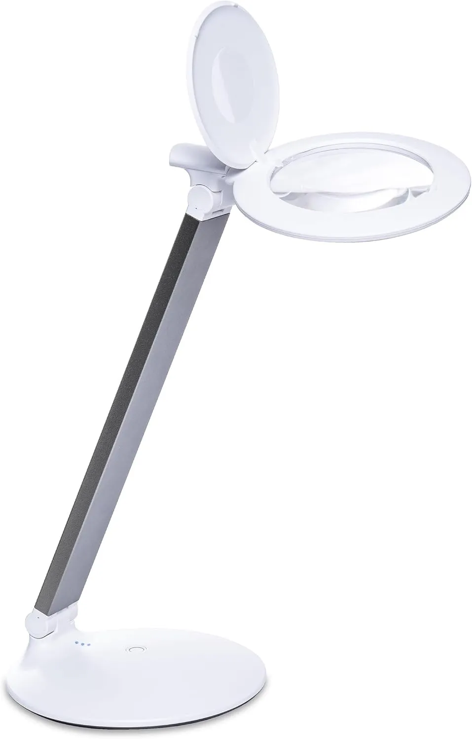 daylight Halo Go 2 Portable Rechargeable Magnifying Lamp – 5 Diopter (2.25X) Magnification, 6,000K LED, 4,200 Lux Brightness, Compact Folding Design with USB Charging & Velvet Carry Case