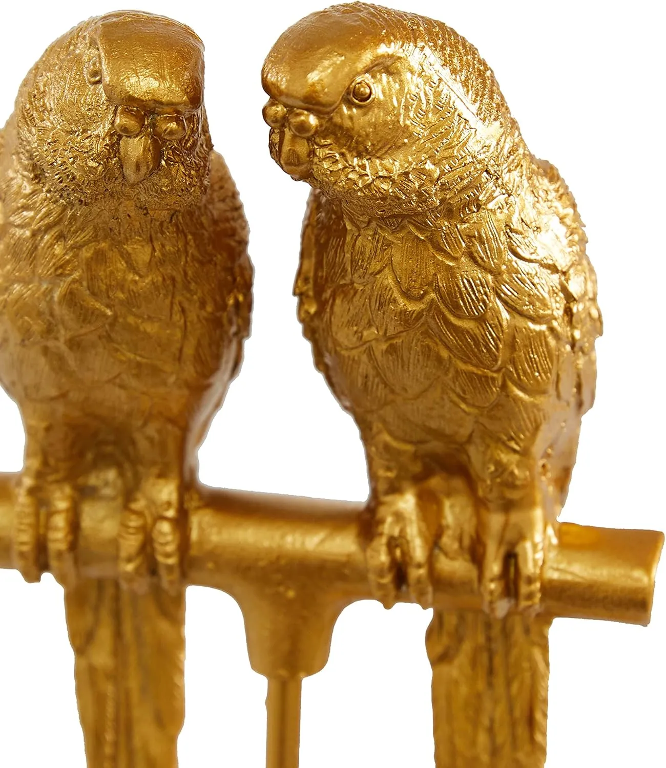 Deco 79 Polystone Parrot Decorative Sculpture Home Decor Statue, Accent Figurine 3" x 3" x 9", Gold
