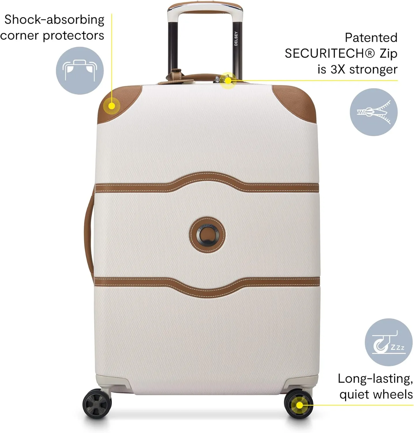 DELSEY PARIS Chatelet Air 2.0 Hardside Luggage with Spinner Wheels, Angora, 2 Piece Set (19/28)