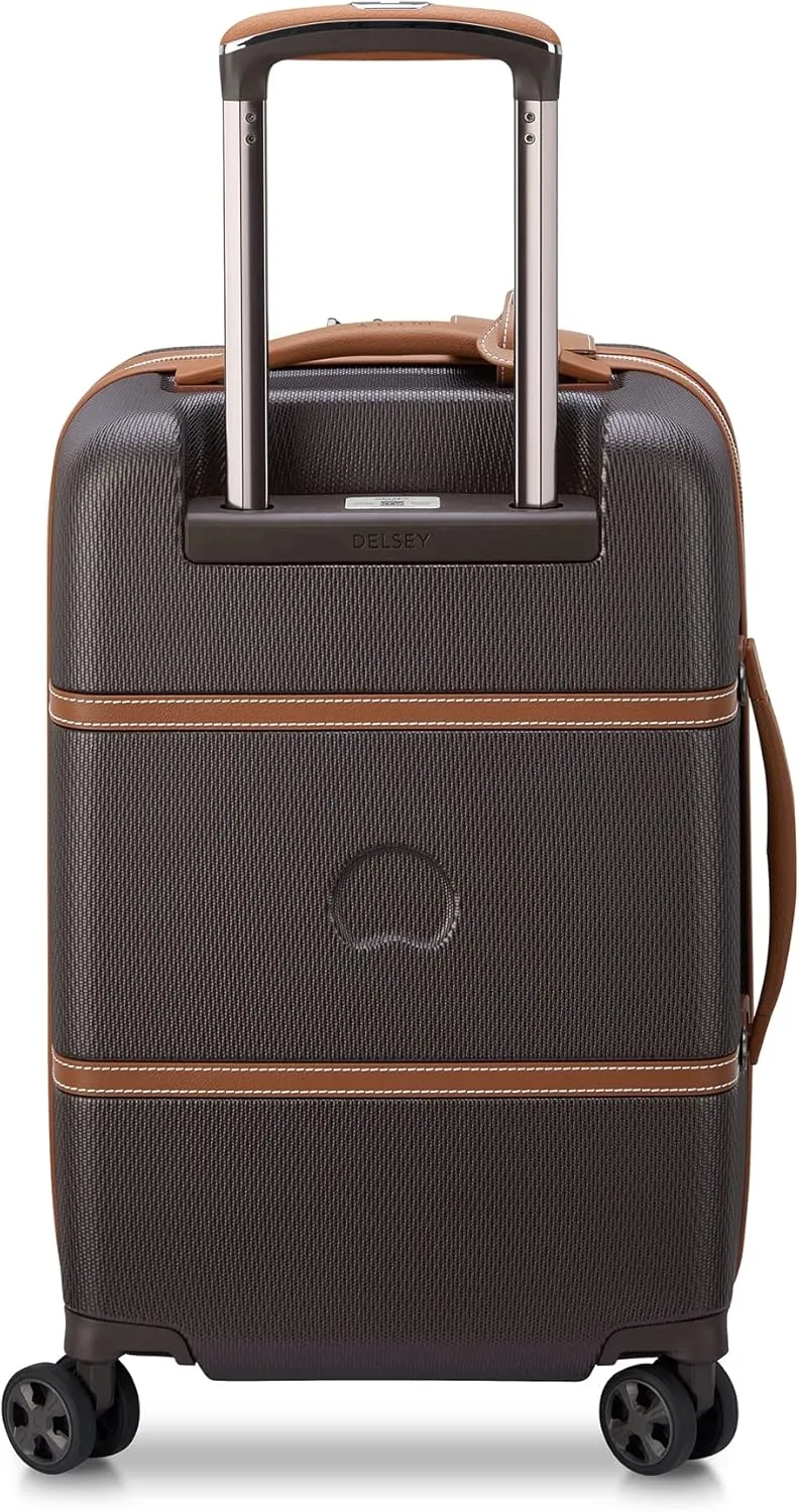 DELSEY PARIS Chatelet Air 2.0 Hardside Luggage with Spinner Wheels, Chocolate Brown, Carry on 19 Inch