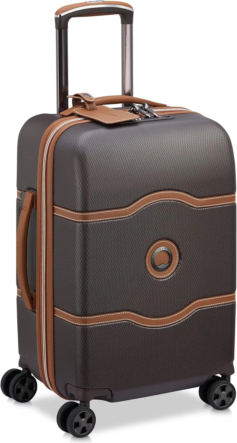 DELSEY PARIS Chatelet Air 2.0 Hardside Luggage with Spinner Wheels, Chocolate Brown, Carry on 19 Inch