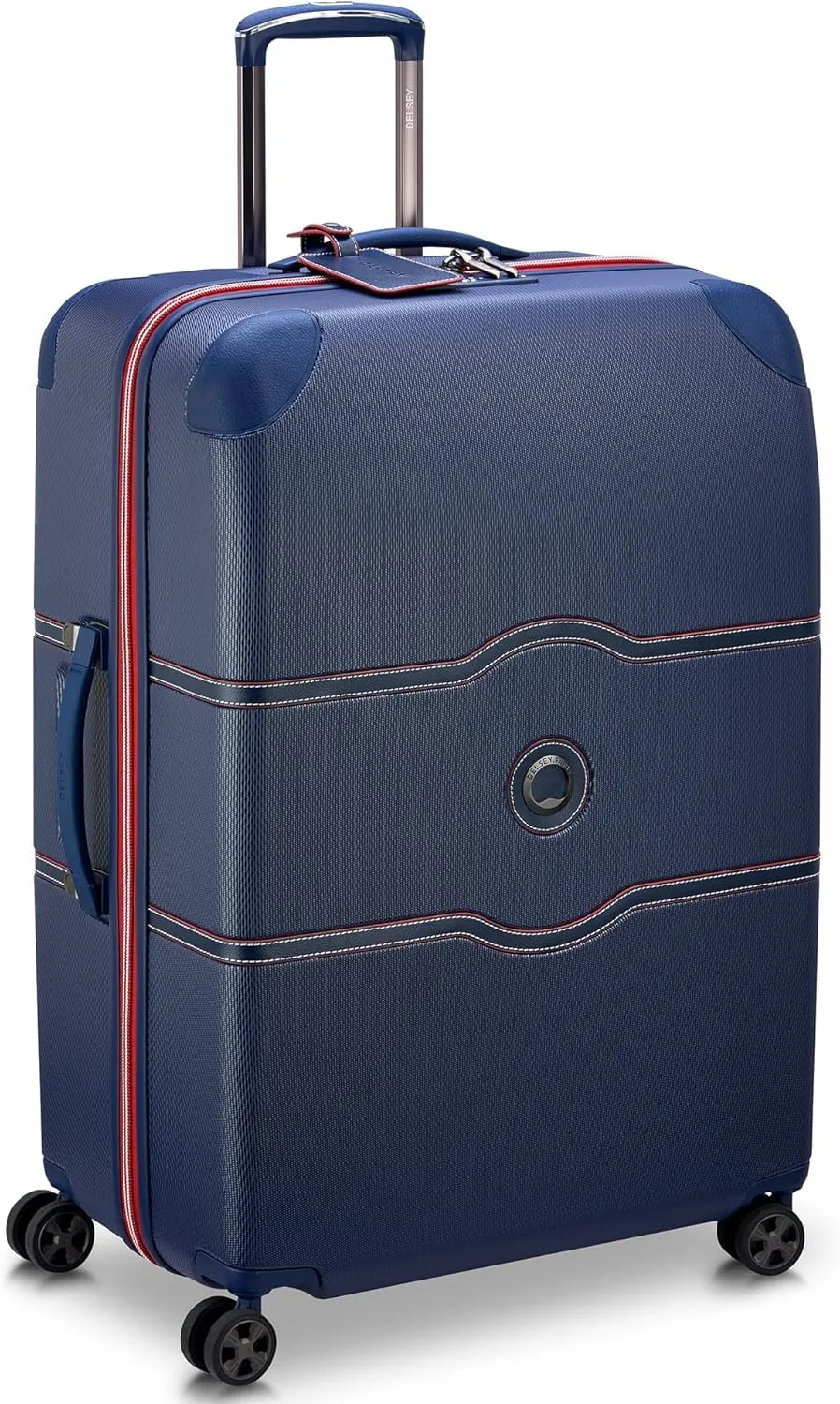 DELSEY PARIS Chatelet Air 2.0 Hardside Luggage with Spinner Wheels, Navy, Checked-Large 28 Inch