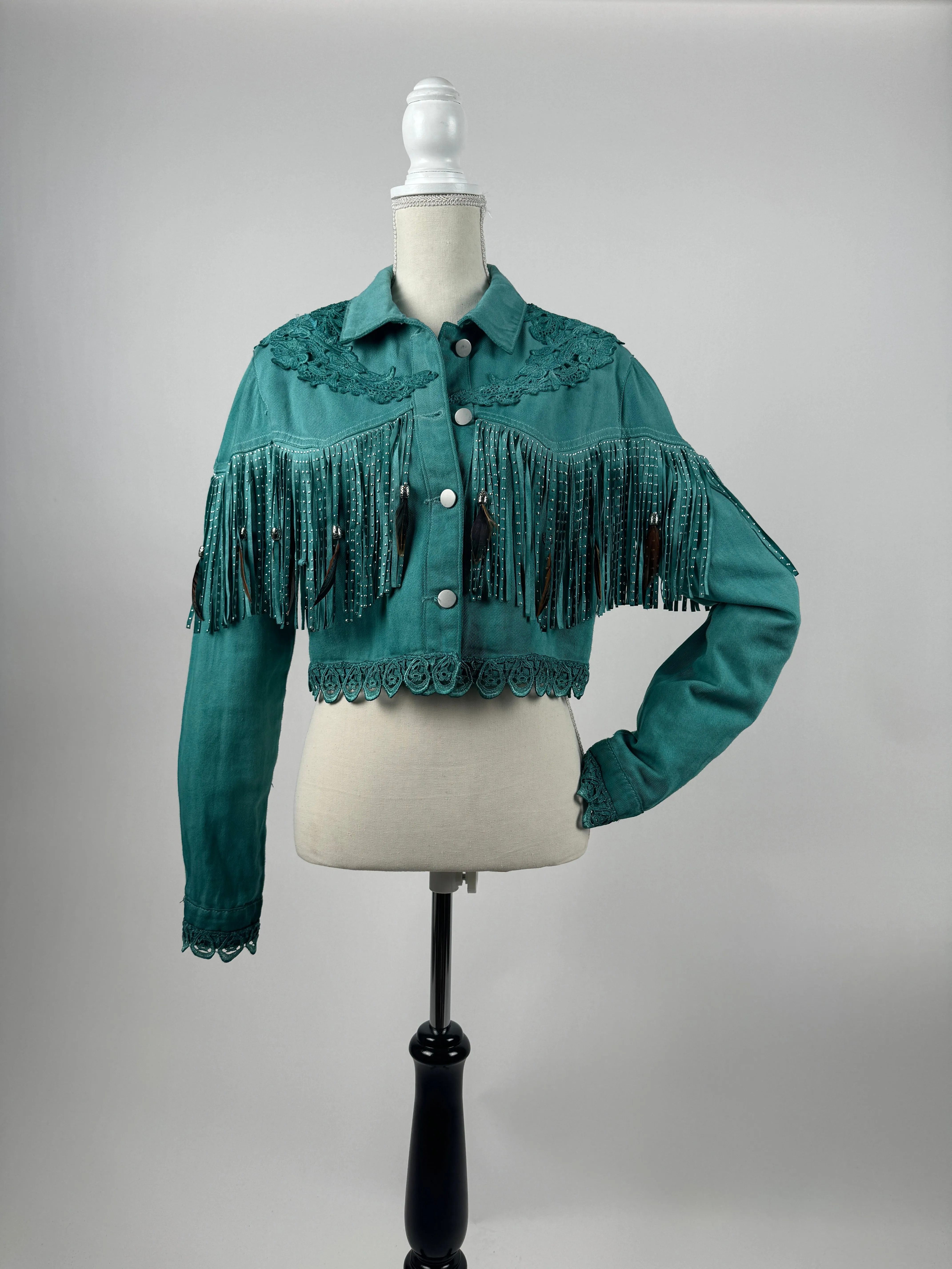 Denim Distressed Bolero Jacket