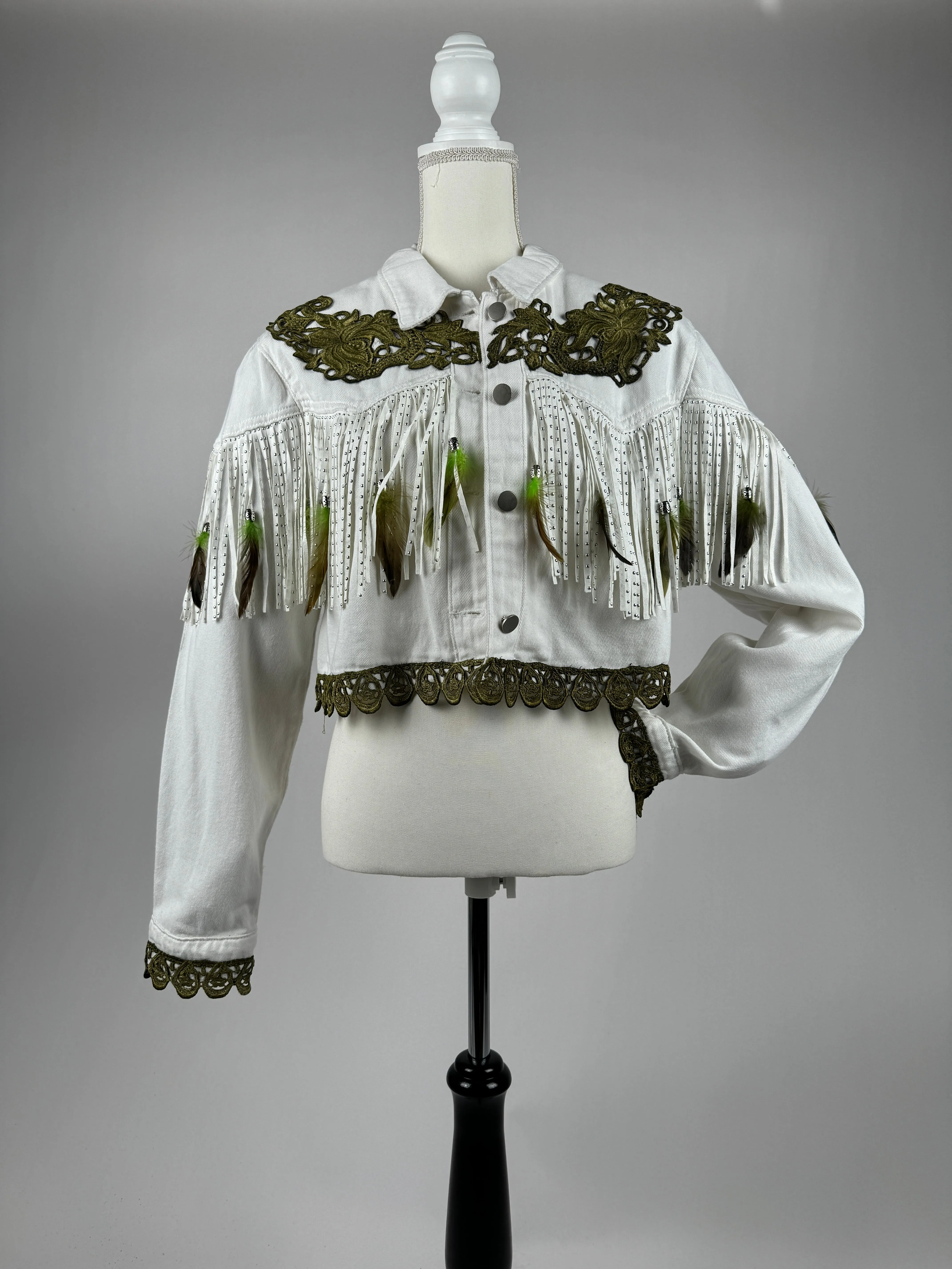 Denim Distressed Bolero Jacket
