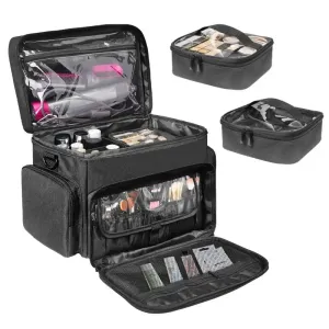 Detachable Travel Cosmetic Bag With Inner Pockets & Hair Care Storage 42 X 25 X 25 Cm