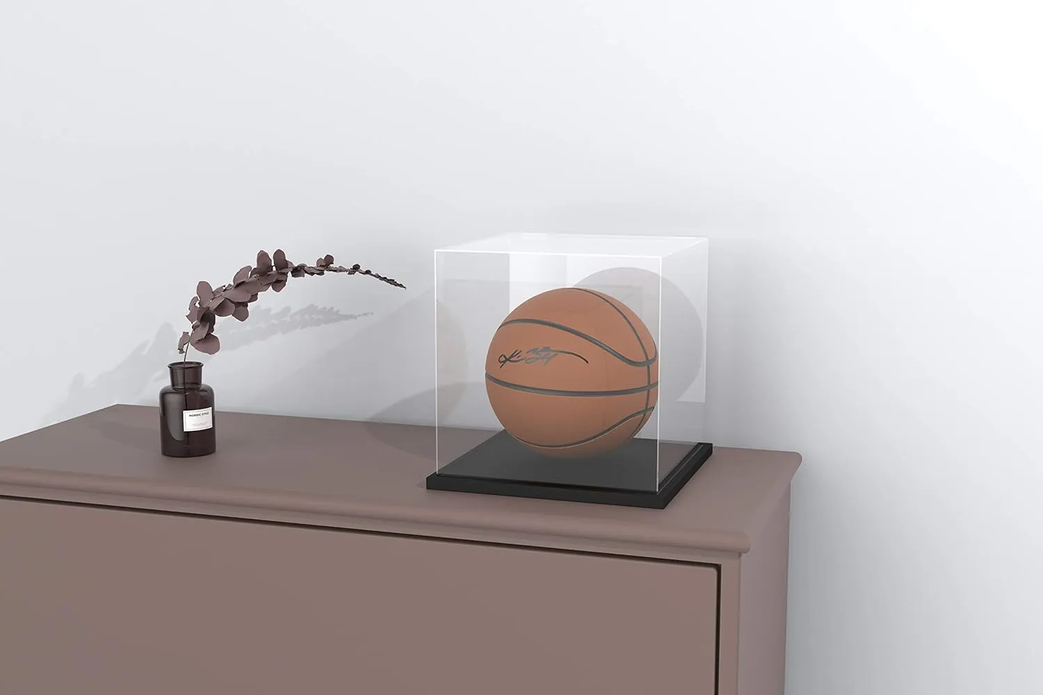 Display Case with Lid for Collectibles, 11 Inch Acrylic Box with Black Velvet Base for Display, Alternative Glass Display Case for Football, Figures and Toys [11x11x11 inch]