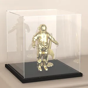 Display Case with Lid for Collectibles, 11 Inch Acrylic Box with Black Velvet Base for Display, Alternative Glass Display Case for Football, Figures and Toys [11x11x11 inch]