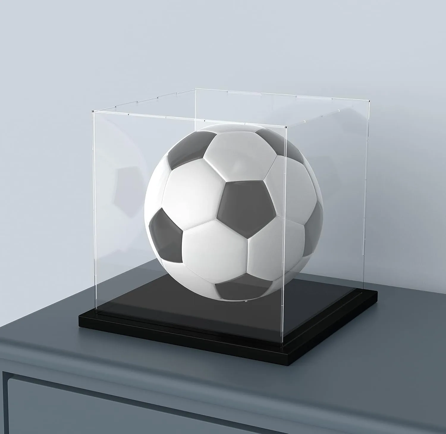 Display Case with Lid for Collectibles, 11 Inch Acrylic Box with Black Velvet Base for Display, Alternative Glass Display Case for Football, Figures and Toys [11x11x11 inch]