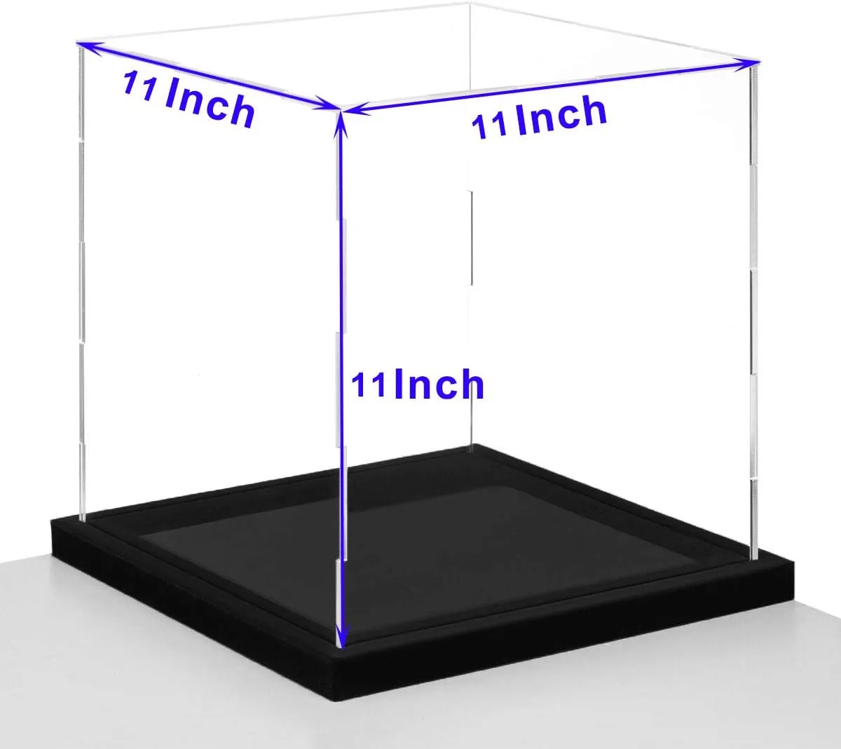 Display Case with Lid for Collectibles, 11 Inch Acrylic Box with Black Velvet Base for Display, Alternative Glass Display Case for Football, Figures and Toys [11x11x11 inch]