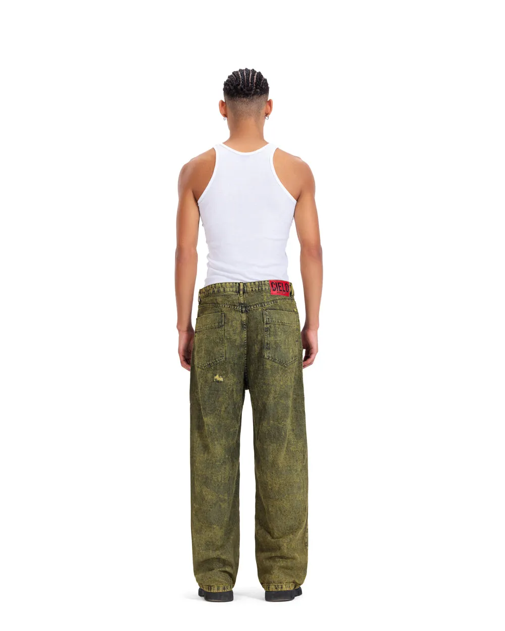Distressed Denim - Olive