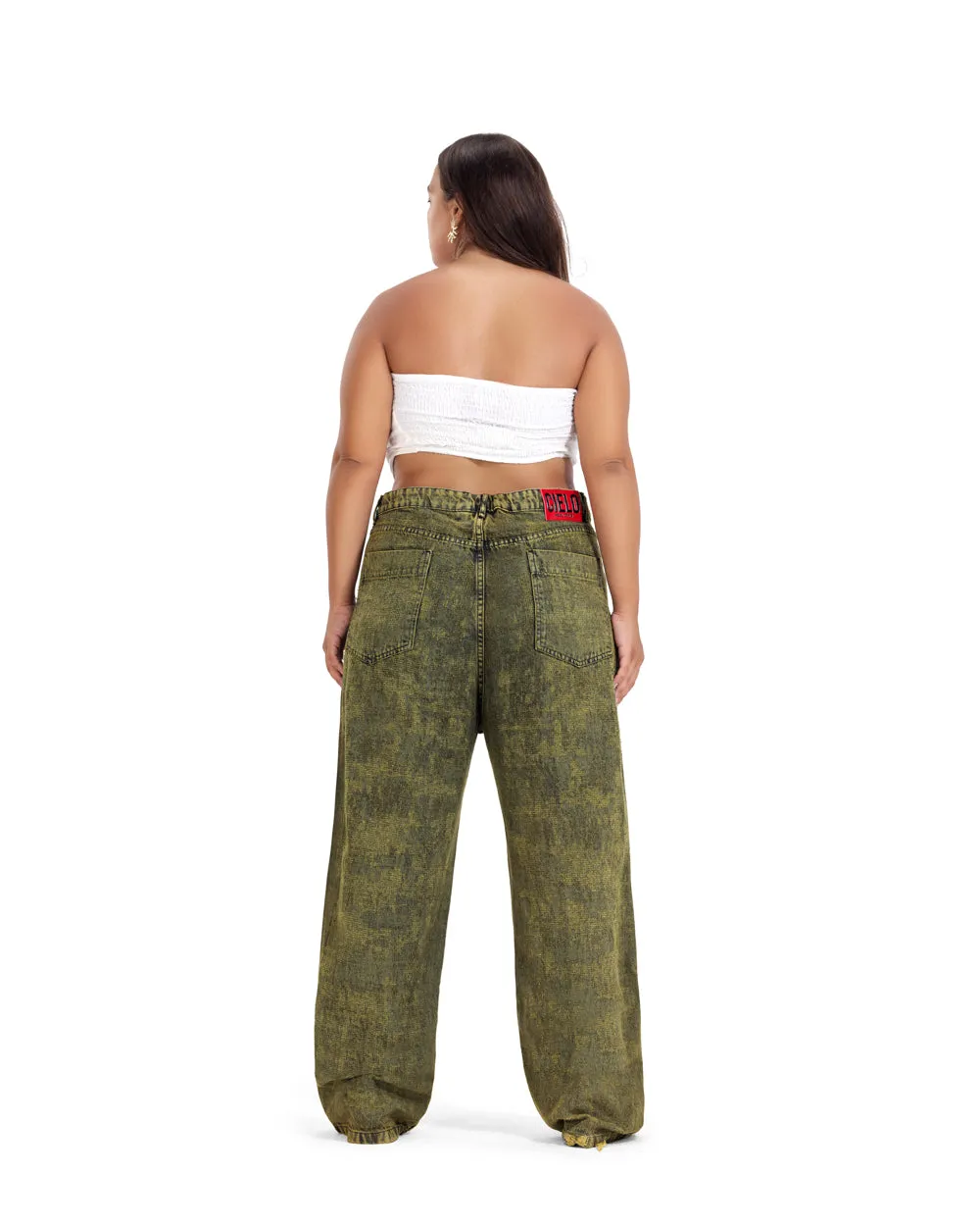 Distressed Denim - Olive