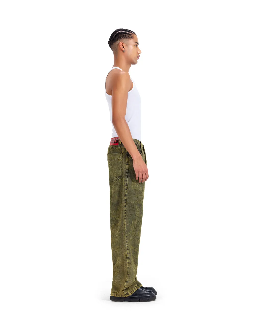 Distressed Denim - Olive