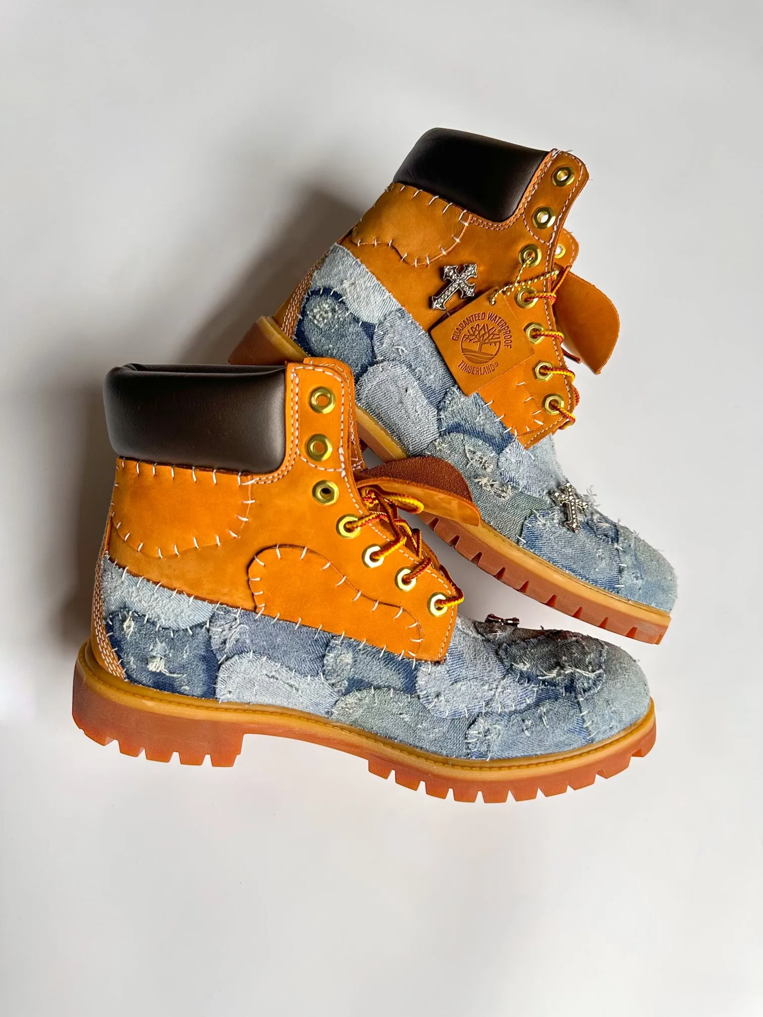 Distressed Nappy Denim Boots