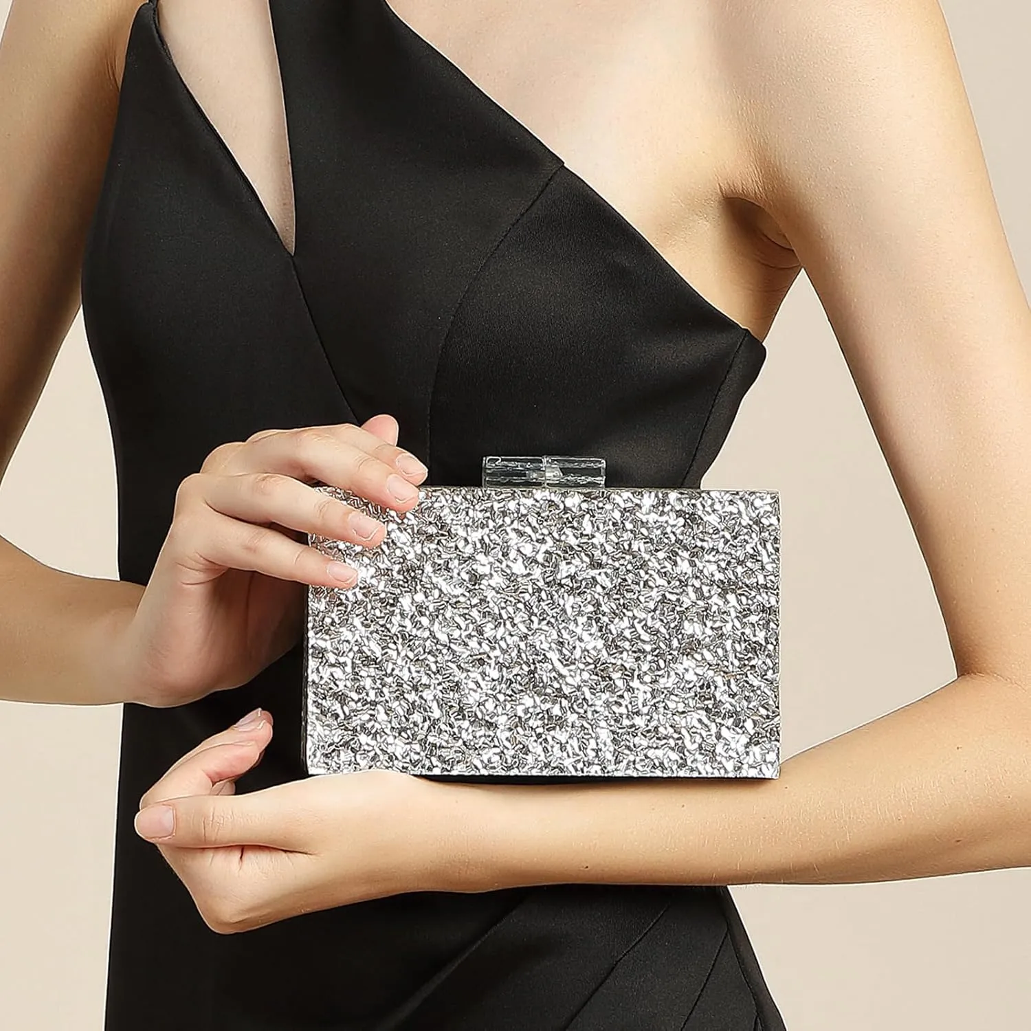 DJBM Women Marbling Box Clutch Bag Fashion Shiny Acrylic Chain Shoulder Purse for Evening Dinner