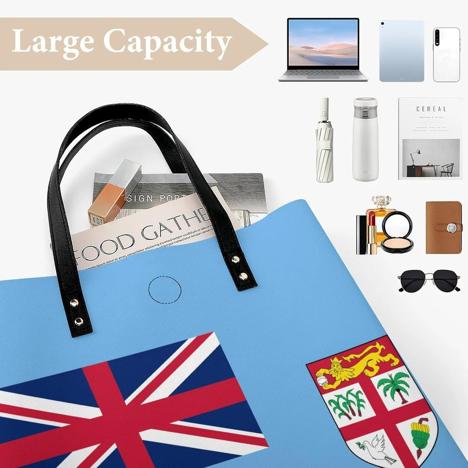 Djibouti Flag Women's Fashionable Leather Tote Bag Versatile Purse for Work and Leisure
