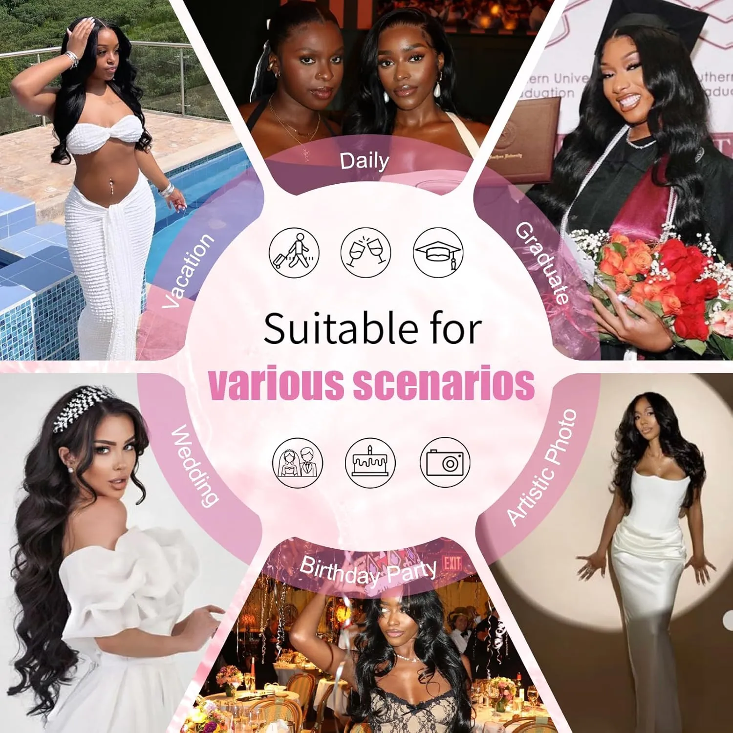 DMKEEP Body Wave Bundles with Closure Human Hair 12 14 16 10 Inch 100% Brazilian Unprocessed Virgin Hair 3 Bundles with 4x4 HD Transparent Lace Closure Free Part Human Hair Extensions Natural Color