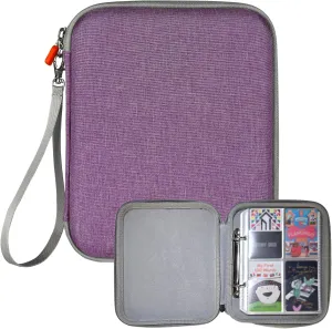 Dmoicols Portable Yoto Card Holder - 80 Pockets Zippered card binder Storage Case with Carry Strap, Organizer for Yoto Player/Audiobook/Story Cards, Travel-Friendly Kids' Card Album(Purple)