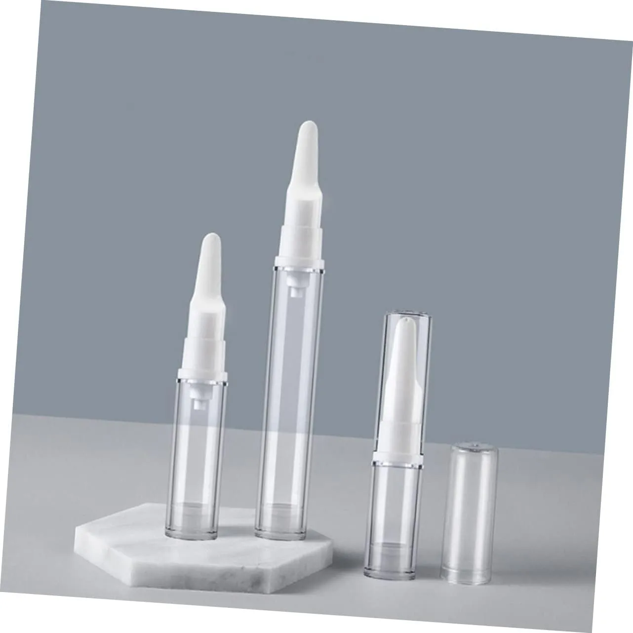 DOITOOL 3sets 10ml Empty Airless Pump Bottles Eye Containers Lotion Dispensers for Travel Daily Use 8pcs*3